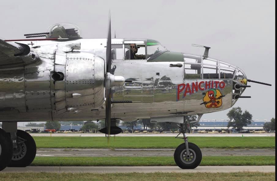 Close-up of Panchito nose art and cockpit